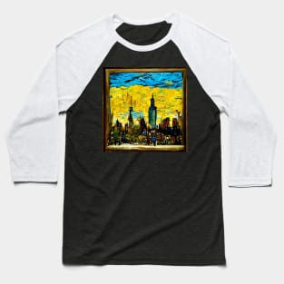 New York City in Van Gogh's style Baseball T-Shirt